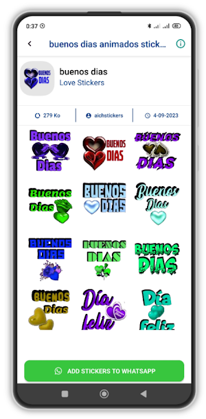 buenos dias animados stickers Screenshot 2