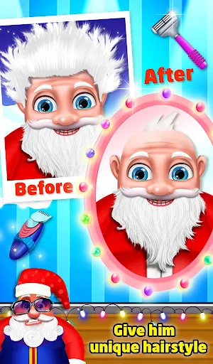 Santa Beard Shave Salon: Makeover Look Change Game Screenshot 2