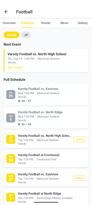 Perry High School Athletics Screenshot 1