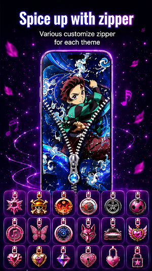 Zipper Lock Screen Customizer Screenshot 3