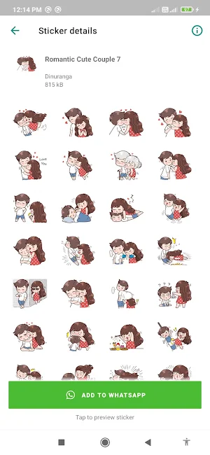 Romantic Couple Love Stickers Screenshot 0