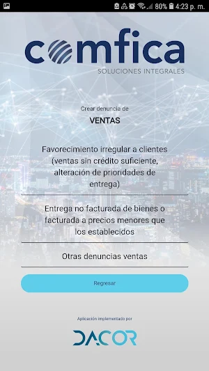 COMFICA Línea de Ética Screenshot 2