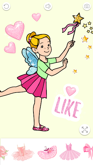 Ballerina Coloring Book Glitter - Girl Games Screenshot 3