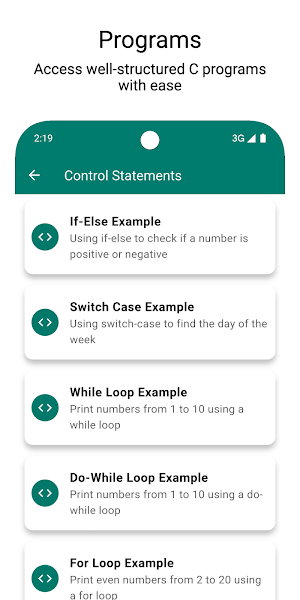 C Programs: Read, Learn, Chat Screenshot 1
