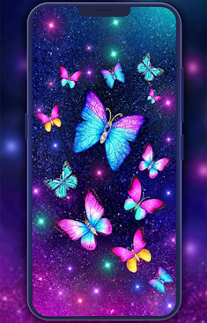Blue Wallpaper Butterfly HD Screenshot 1