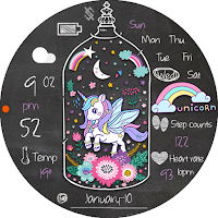 BFF113- Blackboard Art Unicorn