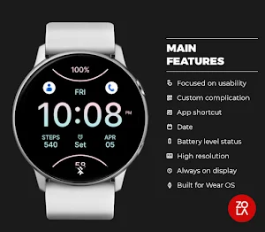 Sporty Pink Blue Watch Face Screenshot 1