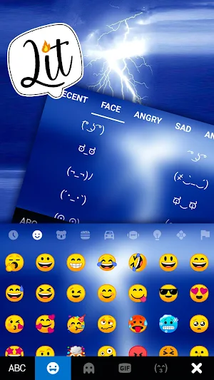 Blue Sky Lightning Keyboard Background Screenshot 2