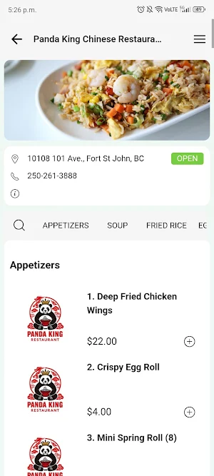 Panda King Restaurant Screenshot 1