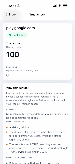 Fraudly: Scam Checker Screenshot 2