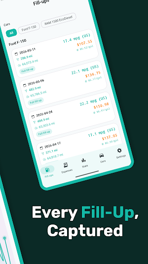 Fuel: Gas Log & MPG Tracker Screenshot 0