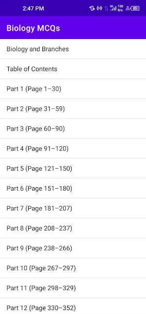 Biology MCQs | Bio MCQs (offline) Biology notes Screenshot 1