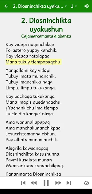 Lambeque hymnal in Quechua Screenshot 3