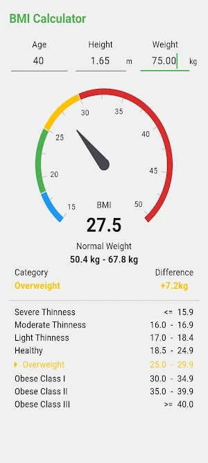 BMI Calculator Screenshot 2