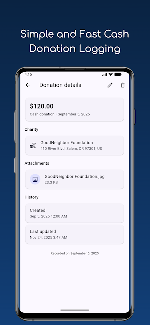 Donations Tracker Screenshot 2