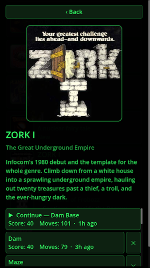 Xyzzy: Interactive Fiction Screenshot 1