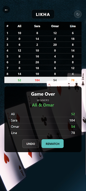 Wara2 - Card Game Scorer Screenshot 3