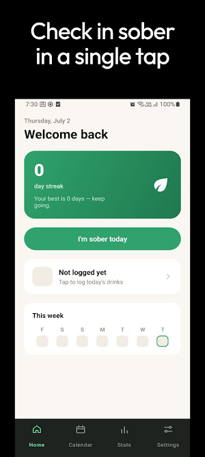 Sober Tracker : Drink Calendar Screenshot 0