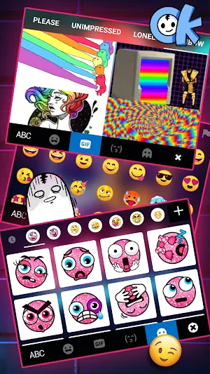 Neon New Year 2021 Keyboard Background Screenshot 3