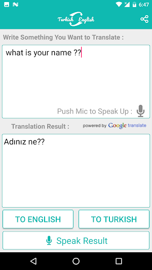 Turkish English Translator Screenshot 3