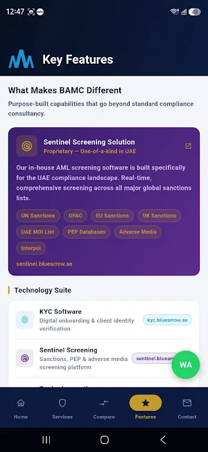 Blue Arrow Compliance Screenshot 2