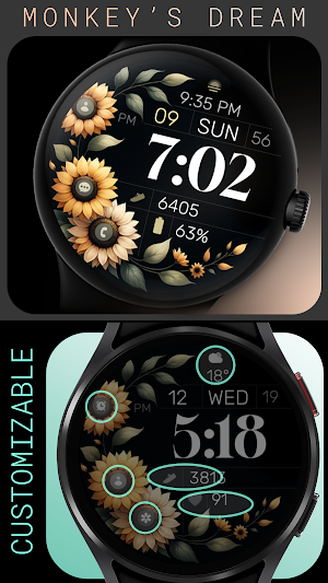 Simple Sunflowers watch face Screenshot 0