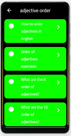 adjective order Screenshot 1