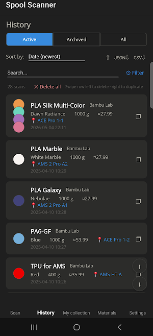 Spool Scanner Screenshot 1