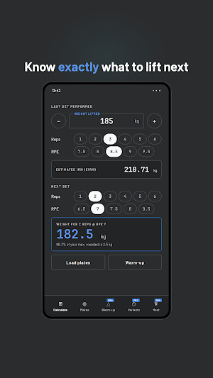 RPE Calculator: Powerlifting Screenshot 0