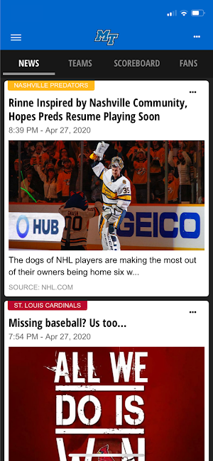 MTSU Sports Media Class Screenshot 1