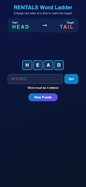 RENTALS Word Ladder Screenshot 0