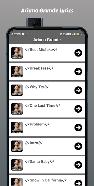 Ariana Grande Song Lyrics Screenshot 2