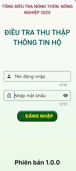 Thu thập phiếu hộ TĐTNTNN 2025 Screenshot 0