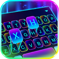 Sparkling Neon 3d Keyboard Theme