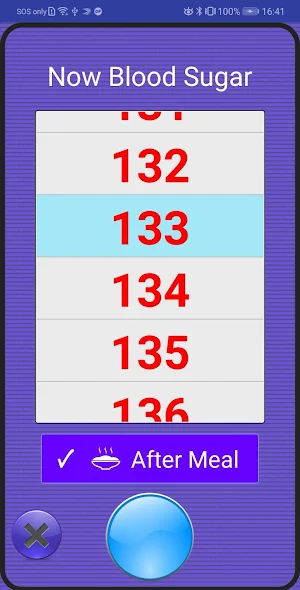 Blood Sugar Tracker (big font) Screenshot 1