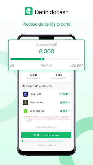 Definidocash-Préstamo en linea Screenshot 1