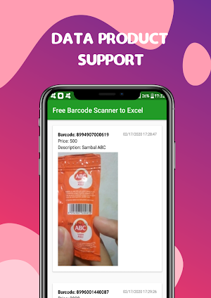 Free Barcode Scanner to Excel Screenshot 1