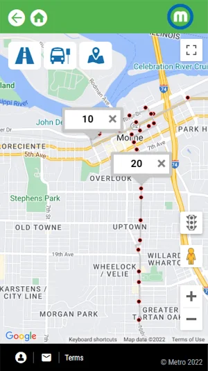 QC Metrolink BusTime Screenshot 1