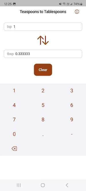 Teaspoons to Tablespoons Screenshot 1