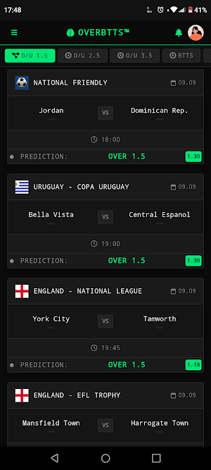 OVERBTTS - Goals Predictions Screenshot 2