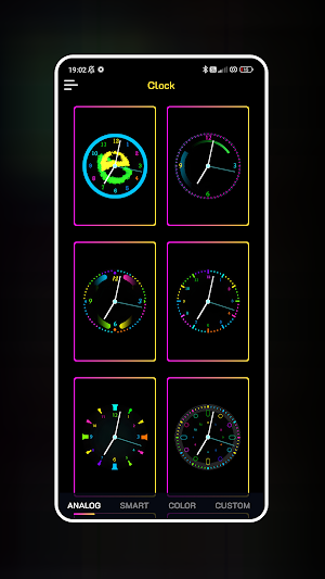 Neon Clock Wallpaper Screenshot 3
