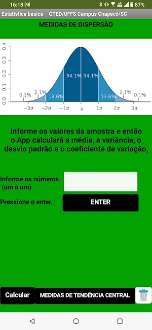 Cálculos da Estatística básica Screenshot 0