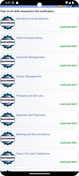 QuickBooks User Exam Prep Screenshot 1
