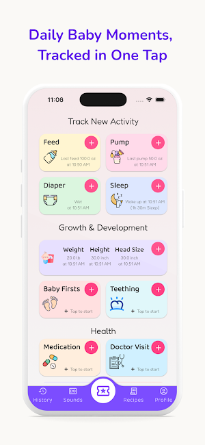 Sara Baby Tracker & Sounds Screenshot 1