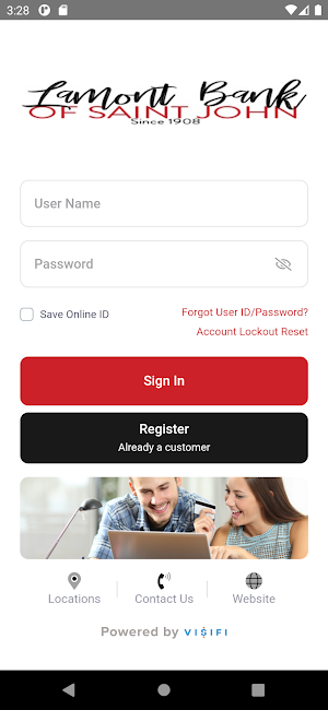 Lamont Bank StJohn Mobile APP Screenshot 1