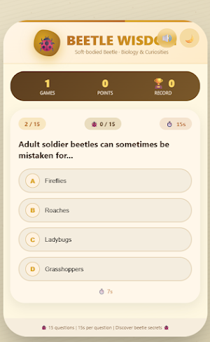 Beetle Wisdom - Soft Bug Quiz Screenshot 2