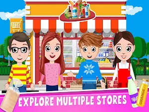 Pretend Town Shopping Store: Girls Dress Up Game Screenshot 0