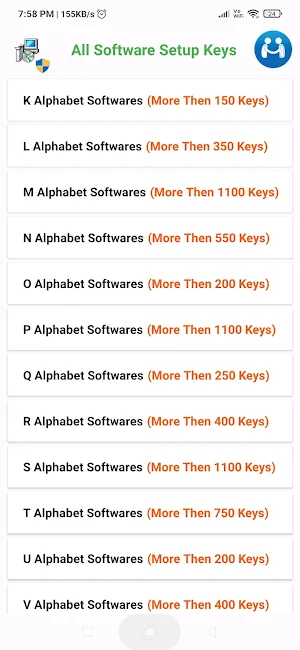 Setup Keys Screenshot 2