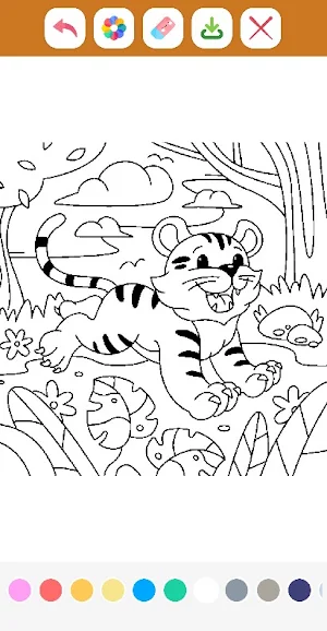 Cute Tiger Coloring Book Screenshot 1