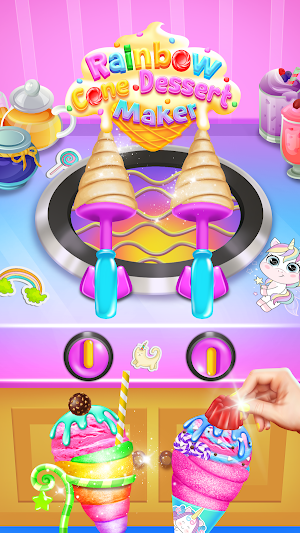 Rainbow Cone Dessert Maker - Girls Ice Cream Games Screenshot 0